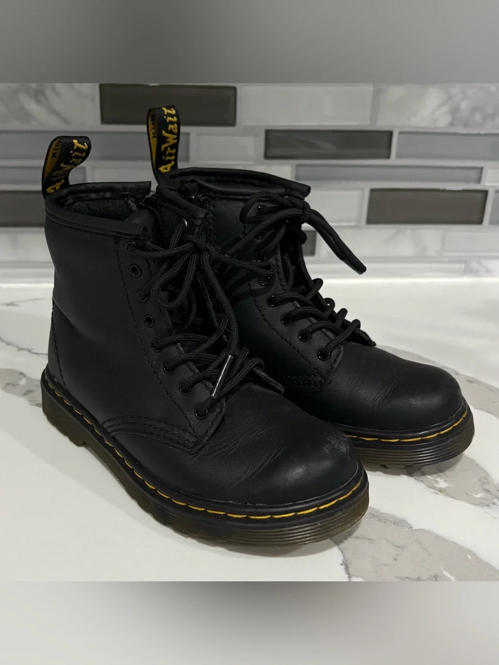 Dr. Martens Aprile Combat Lace Up Boots Small Boys Size 10